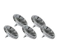 NCC-Licht, Lot de 5 réflecteurs halogènes AR111 35 W G53 12 V, blanc chaud 2 800 K, intensité variable, projecteur halogène avec un angle de diffusion de 8°
