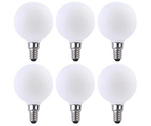 NCC-Licht Lot de 6 ampoules LED à filament - Globe G60 - 4 W - E14 - Opale - 350 lm - Blanc chaud - 2700 K