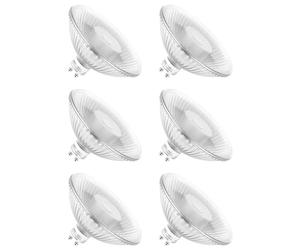 NCC-Licht QPAR111 - Lot de 6 ampoules LED réflectrices (6,5 W, GU10, 465 lm, lumière blanc chaud, 2700 K, 24°)