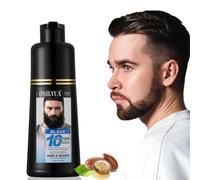 NCEPROHR Teinture de barbe noire pour homme, 3 en 1 pour couvrir les cheveux gris, 10 minutes, couleur moustache, shampoing de barbe pour homme, retouche des racines plus facile et coloration des