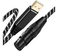 NCGGY Câble de microphone USB, câble XLR vers USB-A amélioré avec câble d'enregistrement XLR 24 bits/96 kHz pour enregistrement de podcast, adaptateur de micro pour PC, ordinateur portable, 2 m