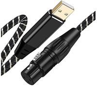 NCGGY Câble de microphone USB, XLR vers USB, câble convertisseur XLR femelle vers USB pour microphones ou enregistrement de karaoké