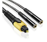 NCGGY Convertisseur optique DAC 192 kHz vers double femelle de 3,5 mm, câble audio optique vers câble auxiliaire, convertisseur audio numérique vers analogique pour décodeurs HDTV DVD (unidirectionnel