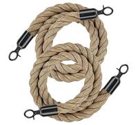 NCH Ropes with Polished Hoo - 2 PCS Twisted Queue Séparateur de file d'attente Corde Ber (0,6 à 4,9 m) - Corde de chanvre pour les événements et les expositions