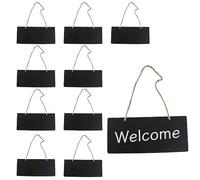 Ncheli 10 Pcs Ardoises en Bois avec Cordons - Mini Tableaux Noirs Rectangulaires Vintage pour Étiquettes (Étiquette Noir), Mariages, Restauration et Décoration