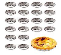 Ncheli 20pcs Moules à GâTeaux AntiadhéSifs,Antiadhésifs Moules à Tartelettes Réutilisable Moule à Tarte à Cupcake Moules à Tarte aux œufs Réutilisables pour Pudding,Cuisson au Four,Muffins