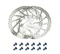 Ncheli 2x Disques de Frein VTT 160mm - Montage Fixe 6 Vis, Design Ventilé Allégé, Acier Inoxydable Compatible Shimano Tektro Magura - Kit Rechange pour MTB, E-Bike