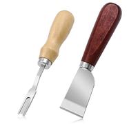 Ncheli Couteau à Découper En Cuir, Outil de Biseautage, 2 Tailles | Lames acier pour coupe nette - ébauchoir à chant 5,8 mm affûté à la main