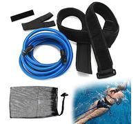 Ncheli Elastique de Nage Piscine,3M Réglable Entraînement Ceinture de Natation, Résistance Elastique de Nage, Utilisation Professionnelle, Amatrice ou Récréative