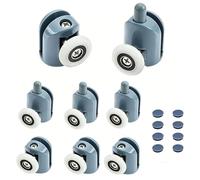 Ncheli Kit 8 Roulettes Porte Douche 25mm pour Verre 4-6mm | Ultra-Silencieuses, Acier Inoxydable & Plastique PA, Charge Max 150kg, Installation Facile