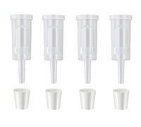 Ncheli Kit de 4 Barboteurs de Fermentation Maison + 4 Bouchons en Silicone, Valve Airlock Démontable 3 Pièces pour Vin, Cidre, Bière Artisanale et Pots Mason
