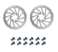 Ncheli Lot de 2 Disques de Frein Vélo 160mm 6 Trous Acier Inoxydable, Compatible Shimano Tektro Magura Hayes, avec 12 Vis pour VTT Vélo Électrique Route BMX