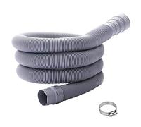 Ncheli Tuyau d'Évacuation Lave-Linge 1.5m - Universel 32-42mm Ajustable - Tuyau Vidange pour Lave-vaisselle & Sèche-linge - Avec Collier de Serrage Inox