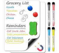 NCKIHRKK 9 Pièces Tableau Blanc Magnetique Set, A4 Tableau Blanc Effacable, Tableau Magnetique Mural avec Stylos Marqueurs et Effaceur, Tableau Magnetique Frigo pour Planning, Mémo, Cuisine Liste