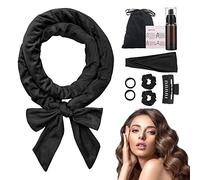 NCKIHRKK 9PCS Velours Rouleau à Cheveux Sans Chaleur Heatless Curling, Boudin Boucle Cheveux de Sommeil Doux pour les Cheveux Longs et Moyens, Heatless Hair Curlers, Noir