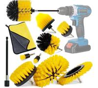 NCKIHRKK Brosse Perceuse, 10 Pièces Brosse Perceuse Nettoyage Kit pour Perceuse Électrique Brosses de Visseuse pour Voiture Roue pour Jantes, Cuisine, Salle de Bains, Baignoire, Carrelage, Sol, Tissu