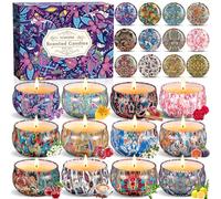 NCKIHRKK Ensemble Bougie Parfumée, 12 PCS Bougies Parfumée Cadeau Femme, Naturel Cire de Soja Bougie Decorative Bougie Aromathérapie Bougie Cadeau Invité, Fête des Mères, Noël, Saint Valentin