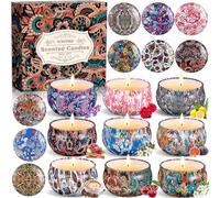 NCKIHRKK Kit de 9PCS Bougies Parfumée Cadeau Femme, Naturel Cire de Soja Decorative Bougie Aromathérapie pour Bain Yoga, Bougie Cadeau Invité, Fête des Mères, Noël, Saint Valentin