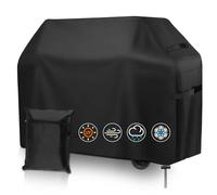 NCKIHRKK Housse Barbecue, Housse Plancha Exterieur Résistante de 210D Oxford, Anti-UV, Coupe-Vent, Antipoussière, Bâche de Protection BBQ Exterieur avec Sac de Rangement, 147x61x117cm, Noir