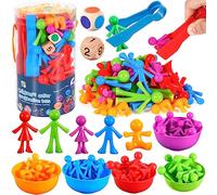 NCKIHRKK Jouet Enfant pour 2 3 4 5 Ans, Caractères Jeu Educatif, Jeux Montessori 2 Ans pour Comptage et Tri Apprendre Les Couleurs, Jeu de Tri Motricité Fine