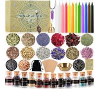 NCKIHRKK Kit de Sorcellerie Fournitures de Sorcellerie, Kit de Wicca avec Candle, Fleurs Séchées Bougie Rituel, Fiole Potion Magique, Amethyste, pour Méditation Prières, Idee Cadeau Femme Anniversaire