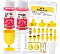 NCKIHRKK Kit Purge Frein VTT MTB, Kit de Purge de Frein à Disque Hydraulique de Vélo Comprenant 120ML d'Huile Minérale, Coffret d’Outils Vélos Bicyclettes Convient pour Shimano, Magura, Tektro