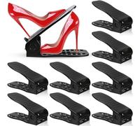 NCKIHRKK Lot de 10 Support à Chaussures Réglables, Empiler Les Range Chaussures, Matériau PP Épaissi, Rangement Chaussure Gain de Place pour l'Organisation des Placards, Noir