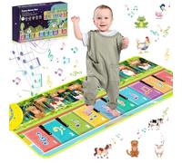 NCKIHRKK Tapis de Piano pour Enfants avec 7 Animaux, Tapis de Danse Musical Clavier 3-5 Ans, Tapis de Jeu Musique Musicaux Jouet pour Bebe 3 an, Cadeau Enfant 3 4 5 Ans Garçons Fille
