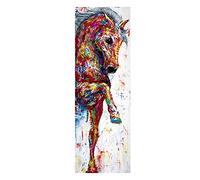 NCKLY Peinture sur Toile Art Mural Toile Peinture Cheval Image Affiche Imprimer Peinture Animalière Décoration De La Maison sans Cadre,60X180cm