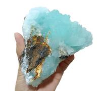 NCKPNHLQHY Stone Blue Aragonite Crystal Cluster Sky Geode(Size:510-600g)