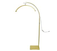 NCLOYN Lampadaire LED Demi-Lune, Lampe de Pose de Cils Professionnelle Rotative et Réglable avec Support de Téléphone pour Esthéticiennes, Tatoueurs et Techniciens de Cils, Gold