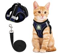 NCMAMA Ensemble harnais et laisse pour chat, harnais anti-fugue pour chaton | Maille douce et respirante, ajustement facile, boucles à pression, clip robuste, bandes réfléchissantes