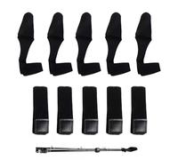 NCOALE Lot de 10 Scratch pour Canne à Pêche, Attache Canne a Peche, Idéal pour Maintenir Vos Brins de Cannes Ensemble - Protection élastique - pour Canne à Pêche (Noir)