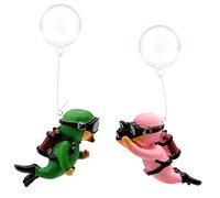 NCOALE Lot de 2 Decoration Aquarium Cachette, Flottantes en Résine Décoration pour Aquarium pour Aquariums, Maison, Bureau (Vert, Rose)