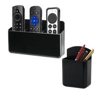 NCOALE Lot de 2 Support Telecommande Mural, 3 emplacements et 1 emplacement Support de Télécommande de téléphone portable, stylos, lunettes