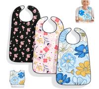 NCOALE Lot de 3 bavoirs pour adultes - 78 x 49 cm - Imperméables et réutilisables