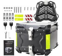 NCONCO 55L Top Case pour Moto, Aluminium Étanche Coffre à Bagages Universel avec Serrure de sécurité pour Le Rangement du Casque, Étanchéité IP68 (Noir 55L)