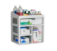 NCONCO Boîte à Pharmacie à 4 Niveaux, Boîtes de Rangement pour Médicaments Boîte à Pharmacies en Plastique Transparent Visible Armoire à Pharmacie Portable,type de tiroir
