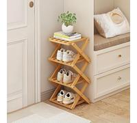 NCONCO Étagère à chaussures pliable en bambou pour entrée, vestiaire, couloir, armoire, couloir, chambre à coucher, salon, coins (4 niveaux)