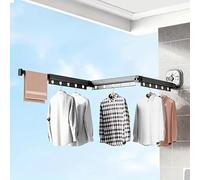 NCONCO Étendoir à linge mural en aluminium à trois volets, rétractable, peu encombrant, idéal pour le linge, la chambre, le balcon