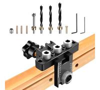 NCONCO Kit gabarit de poche 3 en 1, gabarit de perçage de 8/10/15 mm, auto-centrage pour le travail du bois, trous de cheville exacts, perforatrice réglable, outils de menuiserie, outil de bricolage