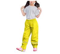 NCQiFei Pantalon De Pluie Enfant Salopette Pantalon pour Fille Et Garçon Combinaison Pantalon Impermeable Et Coupe-Vent Pantalon Respirant Outdoor avec Bande Réflé Pantalons (03-Yellow, 116)