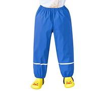 NCQiFei Pantalon De Pluie Enfant Salopette Pantalon pour Fille Et Garçon Combinaison Pantalon Impermeable Et Coupe-Vent Pantalon Respirant Outdoor avec Bande Réflé Pantalons (04-Blue, 5-6 Years)