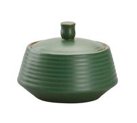 NCQIXIAO Bocal de cuisine rétro en céramique avec couvercle hermétique en silicone pour thé, café, noix, herbes, épices, sucre (vert bas)