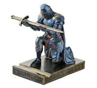 NCQIXIAO Porte-stylo médiéval Templier Vanguard officier chevalier porte-stylos organisateur de bureau et accessoires en résine support de téléphone portable comme cadeau avec une épée fantaisie pour