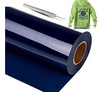 NCRGB Flex Thermocollant pour Tissu Vinyle Bleu Marine 30.5×305cm(12 inch × 10ft avec Pincettes)Tissus Vinyle Thermocollant pour Diverses Machines à Graver,pour T-Shirts,Facile à Couper et à Désherber