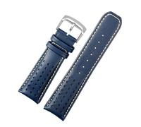 NCSAJCNX Bracelet de montre compatible avec Citizen Blue Angel JY8078-52L Y8078-01L, bracelet en cuir de vache Blue Angel de deuxième génération, 23 mm(Blue yellow silver,23mm)