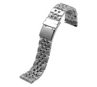 NCSAJCNX Bracelet de montre en acier inoxydable 20 mm, 22 mm, 24 mm, compatible avec les montres Breitling, argent et or, for homme, fermoir caché à bouton-poussoir(Silver,22mm)