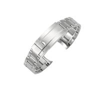 NCSAJCNX Bracelet de montre en acier inoxydable massif compatible avec Submariner Seiko NH35 (21 mm, 20 mm) et Rolex Daytona Oyster Perpetual(Matte silver-A Buckl,21mm)