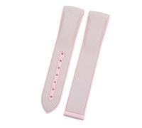 NCSAJCNX Bracelet de montre en caoutchouc souple double 20 mm compatible avec Omega Strap X S-Watch Joint MoonSwatch Celestial, bracelet incurvé(Pink,20mm Gold Round Buck)
